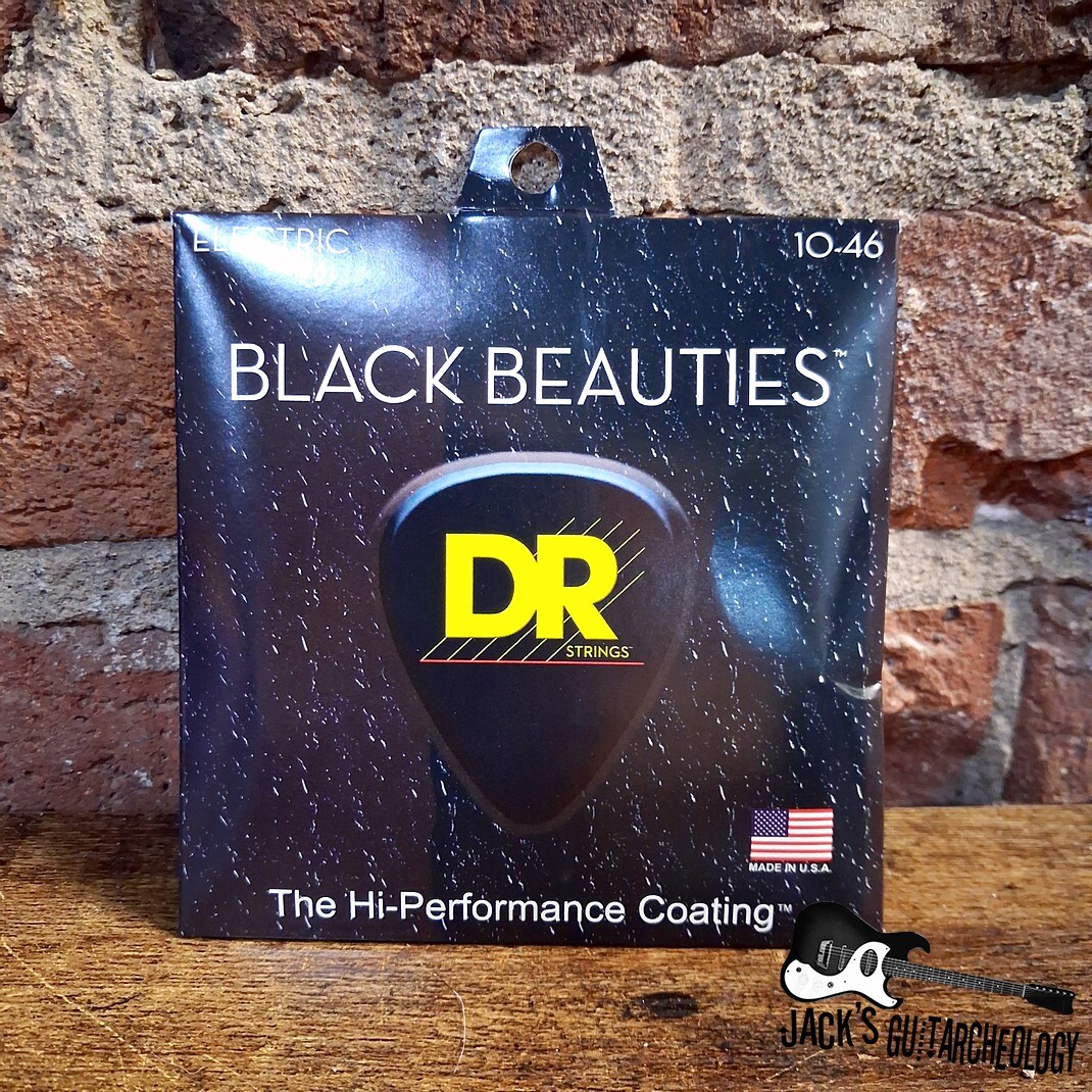 DR Strings BLACK BEAUTIES | (10-46) Medium Black Colored Electric Guitar Strings