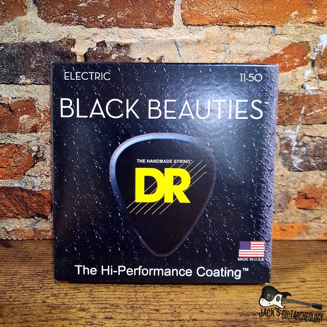 DR Strings BLACK BEAUTIES | (11-50) Heavy Black Colored Electric Guitar Strings