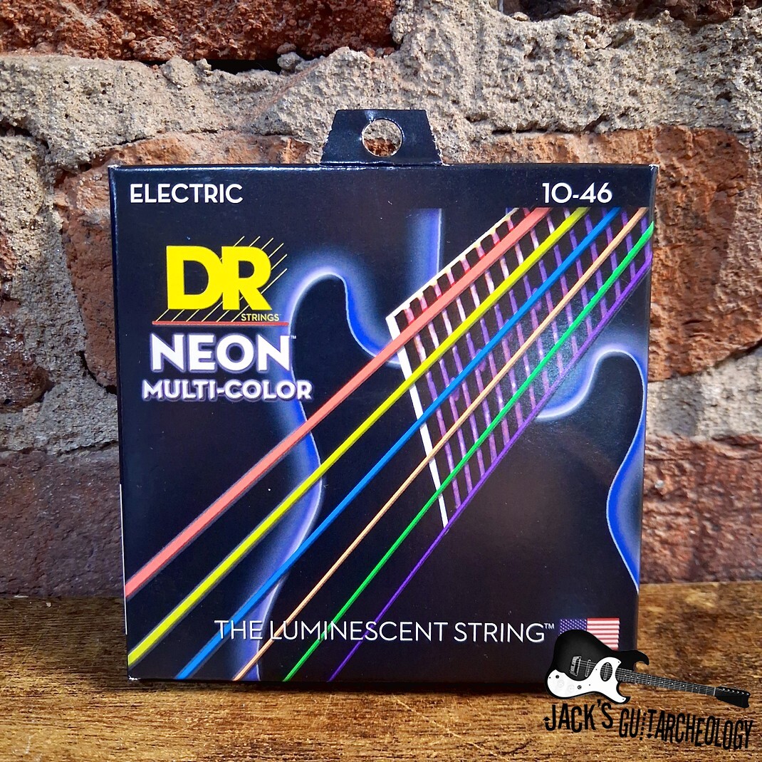 DR Strings HI-DEF NEON Multi-Color | (10-46) Medium Colored Electric Guitar Strings
