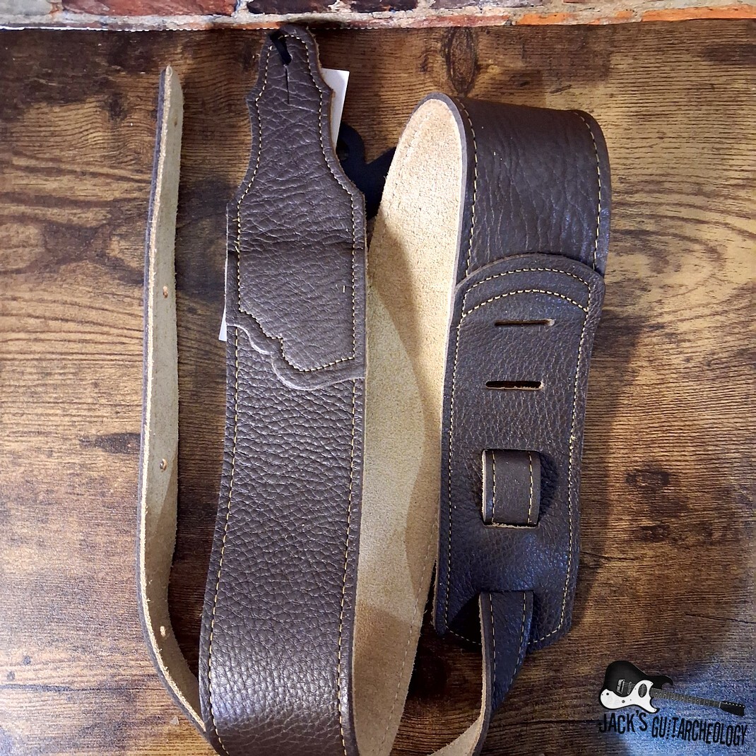 Franklin Strap - 2.5 Original Natural Glove Leather Guitar/Bass Strap (Chocolate/Gold)