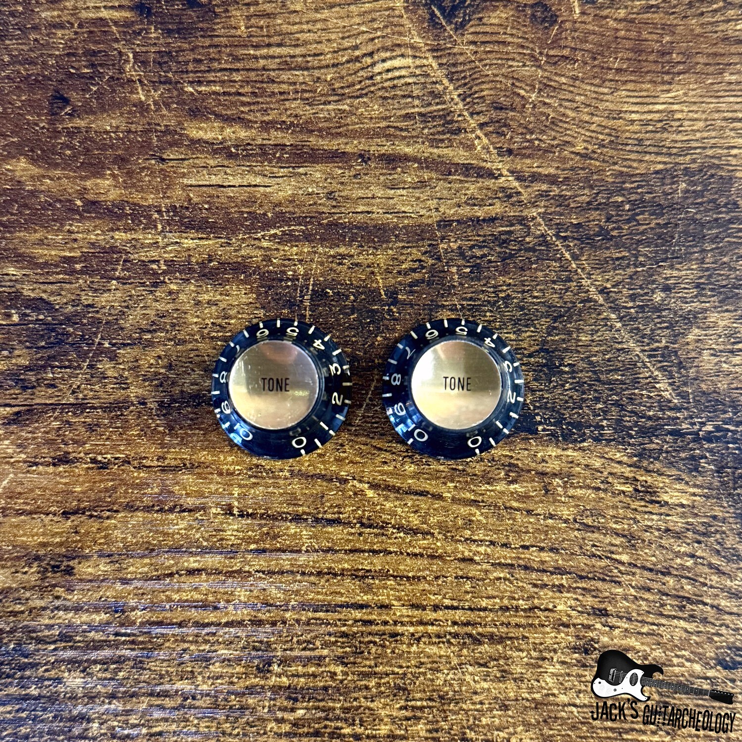 Gibson Custom Shop Reflector Knobs- 2 Tone (2020s - Black/Gold)