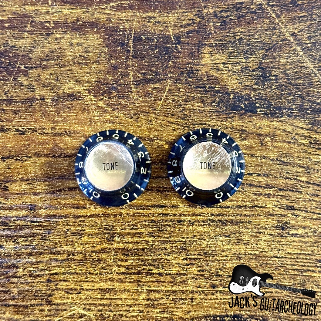 Gibson Custom Shop Reflector Knobs- 2 Tone *Light Relic* (2020s - Black/Gold)