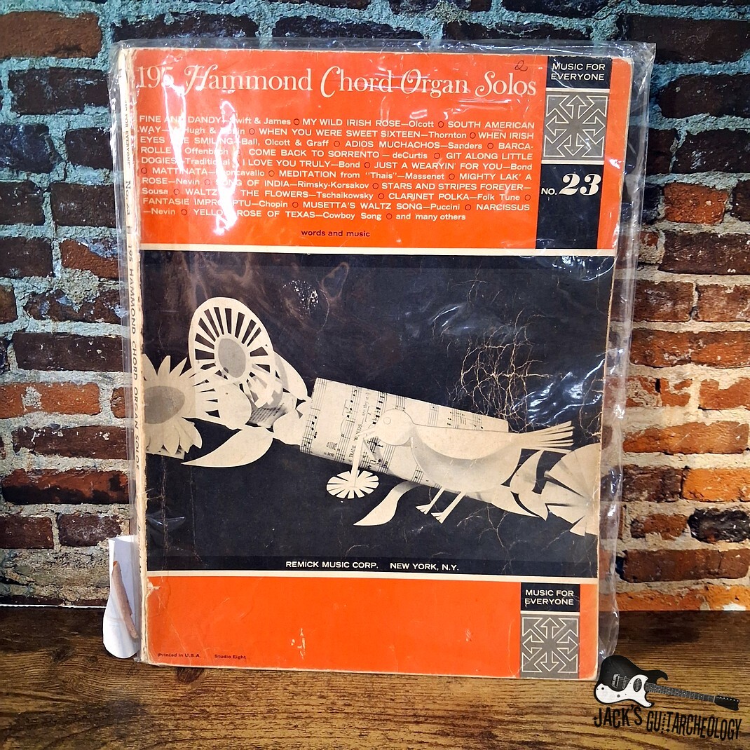 Vintage 195 Hammond Organ Solos Sheet Music Book (1960s)