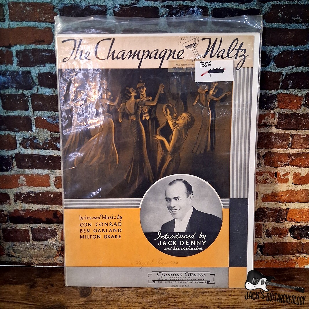 Vintage The Champagn Waltz Jack Denny Sheet Music (1940s)