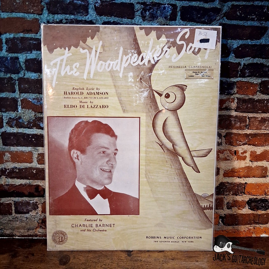 Vintage The Woodpecker Song Charlie Barnet Sheet Music (1930s)