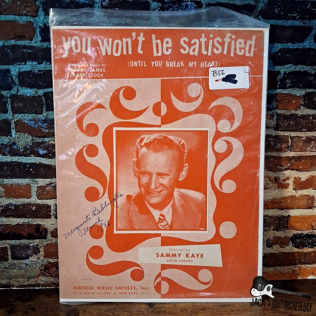 Vintage You Won't Be Satisfied (Until You Break My Heart) Sammy Kaye Sheet Music (1940s)