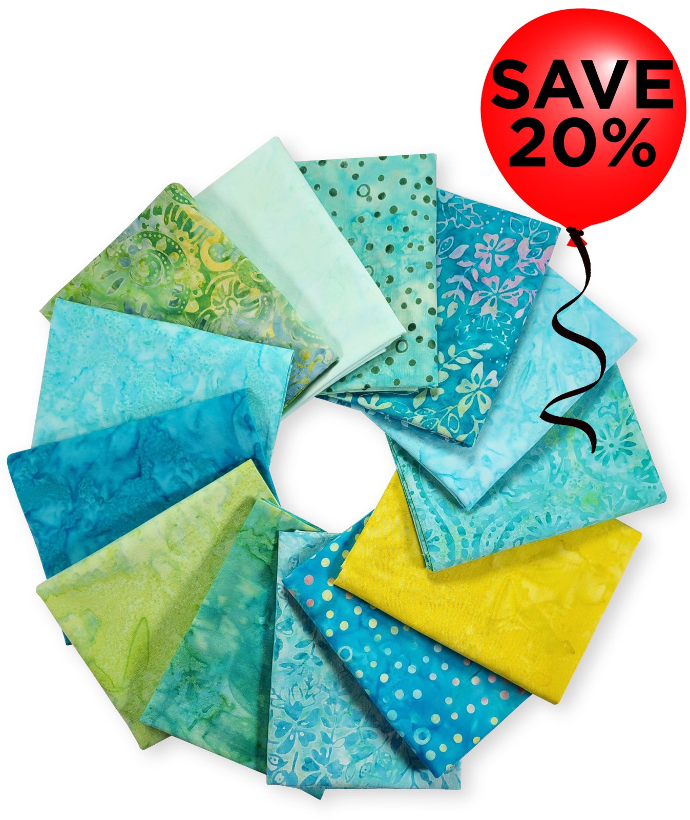 Bali Batik Caribbean Fabric Fat Quarter Bundle 617467014343