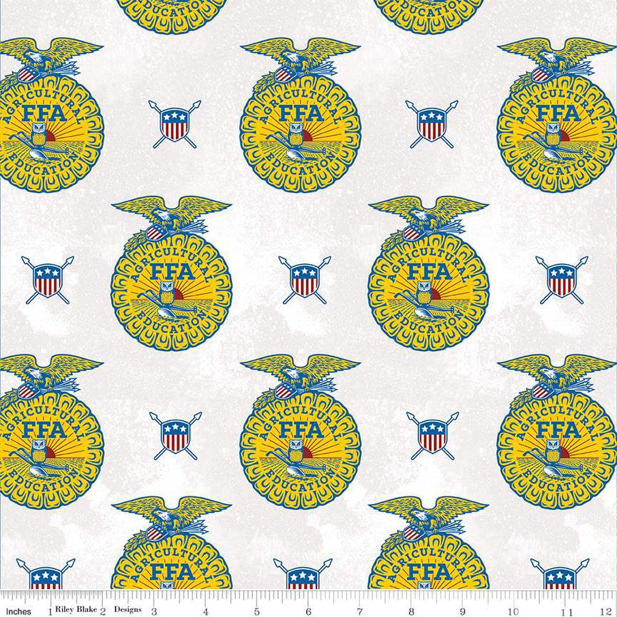 NEW! FFA Forever Blue Refreshed FFA Emblems - Off White Fabric by NEW! FFA Forever Blue Refreshed FFA Emblems - Off White Fabric by