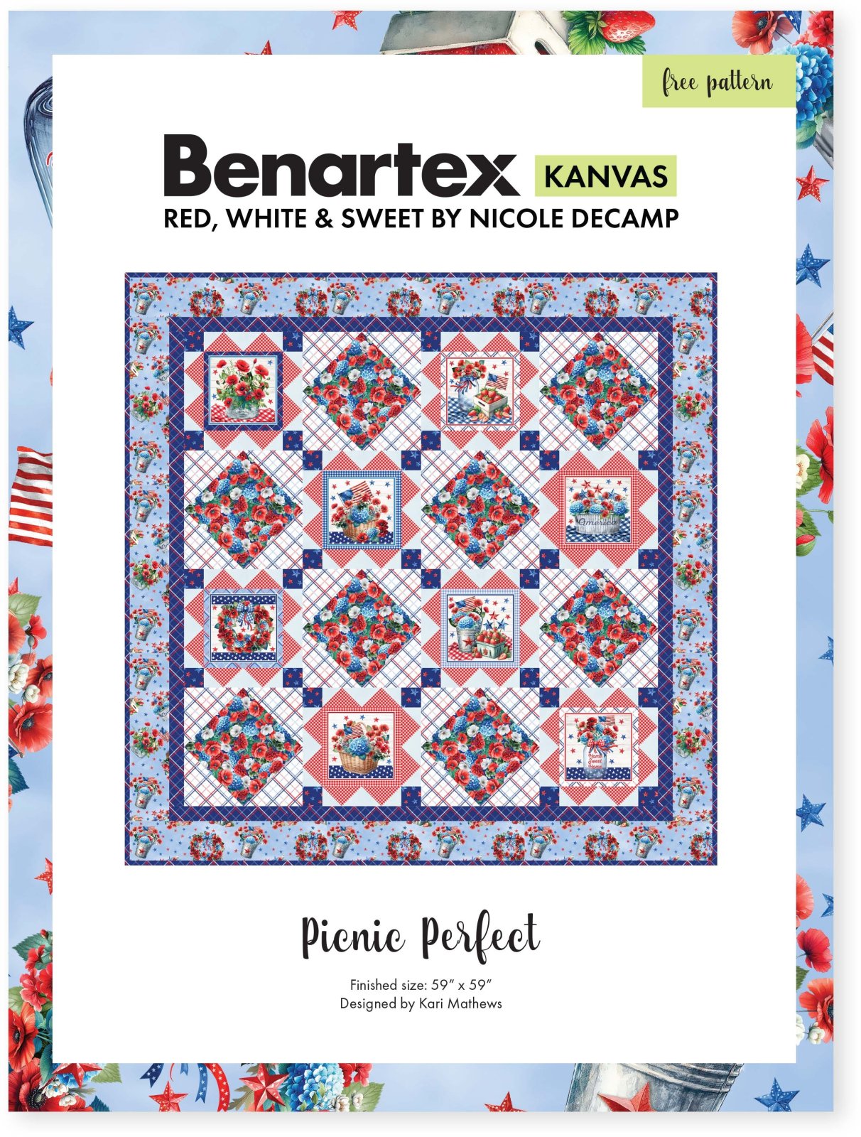 FREE! Red, White, and Sweet Picnic Perfect Quilt Pattern FREE! Red, White, and Sweet Picnic Perfect Quilt Pattern