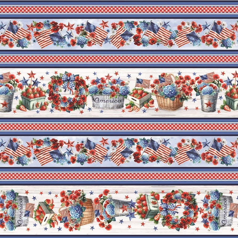 NEW! Red, White and Sweet Stripe Fabric by the Yard