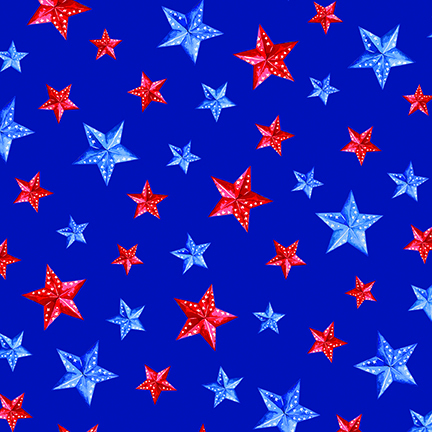 NEW! Red, White and Sweet Stars of Liberty Navy Blue Fabric by the Yard