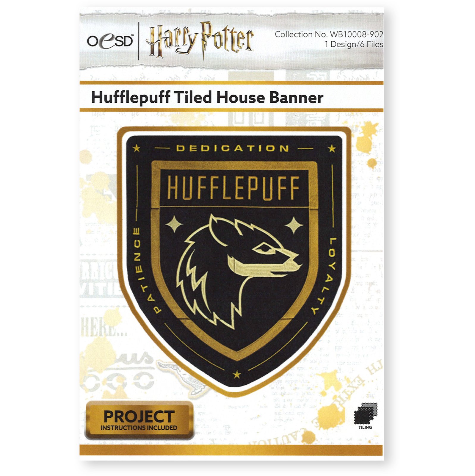 NEW! OESD Harry Potter - Hufflepuff Tiled House Banner Embroidery Design Collection USB