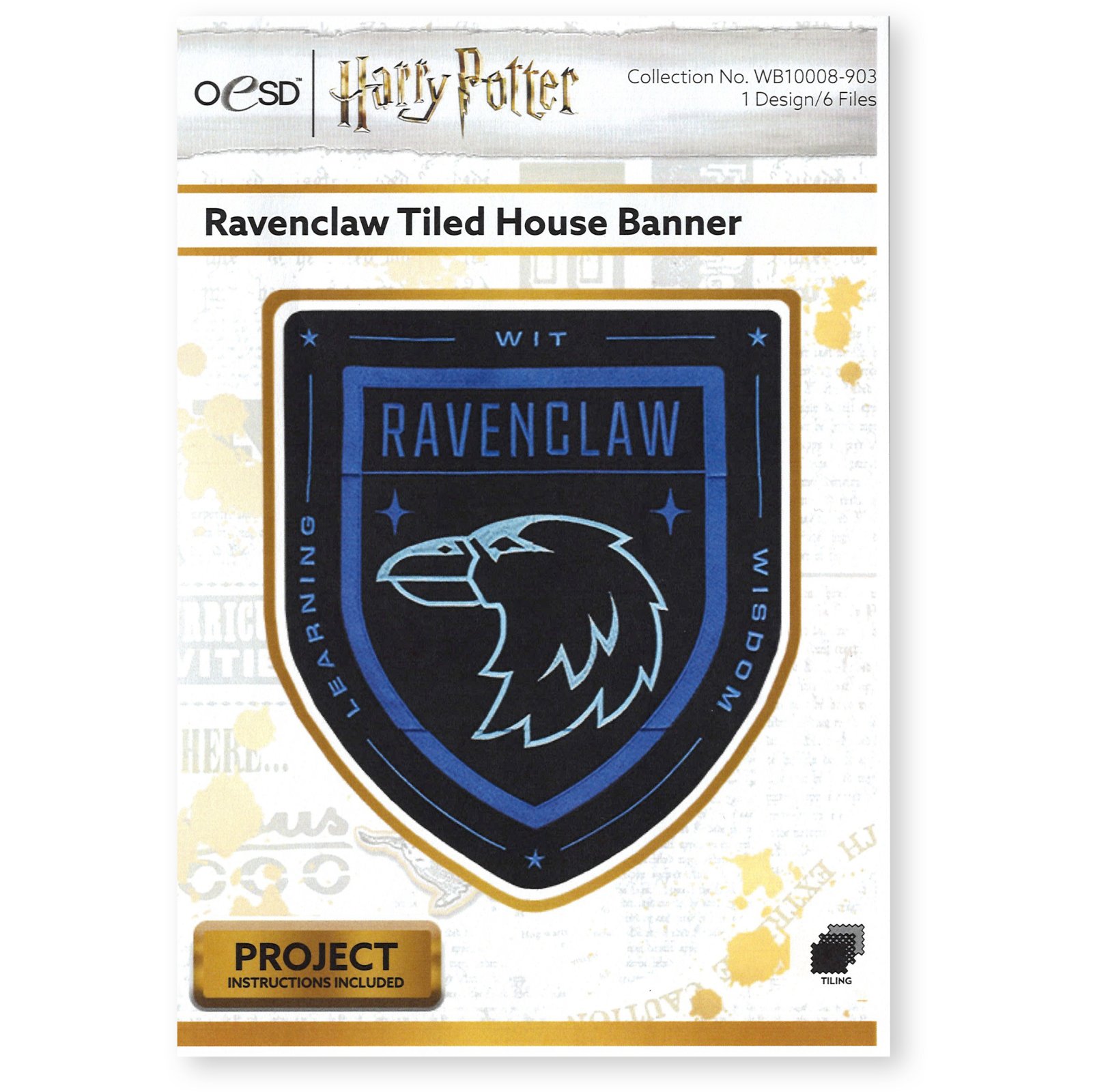 NEW! OESD Harry Potter - Ravenclaw Tiled House Banner Embroidery Design Collection USB