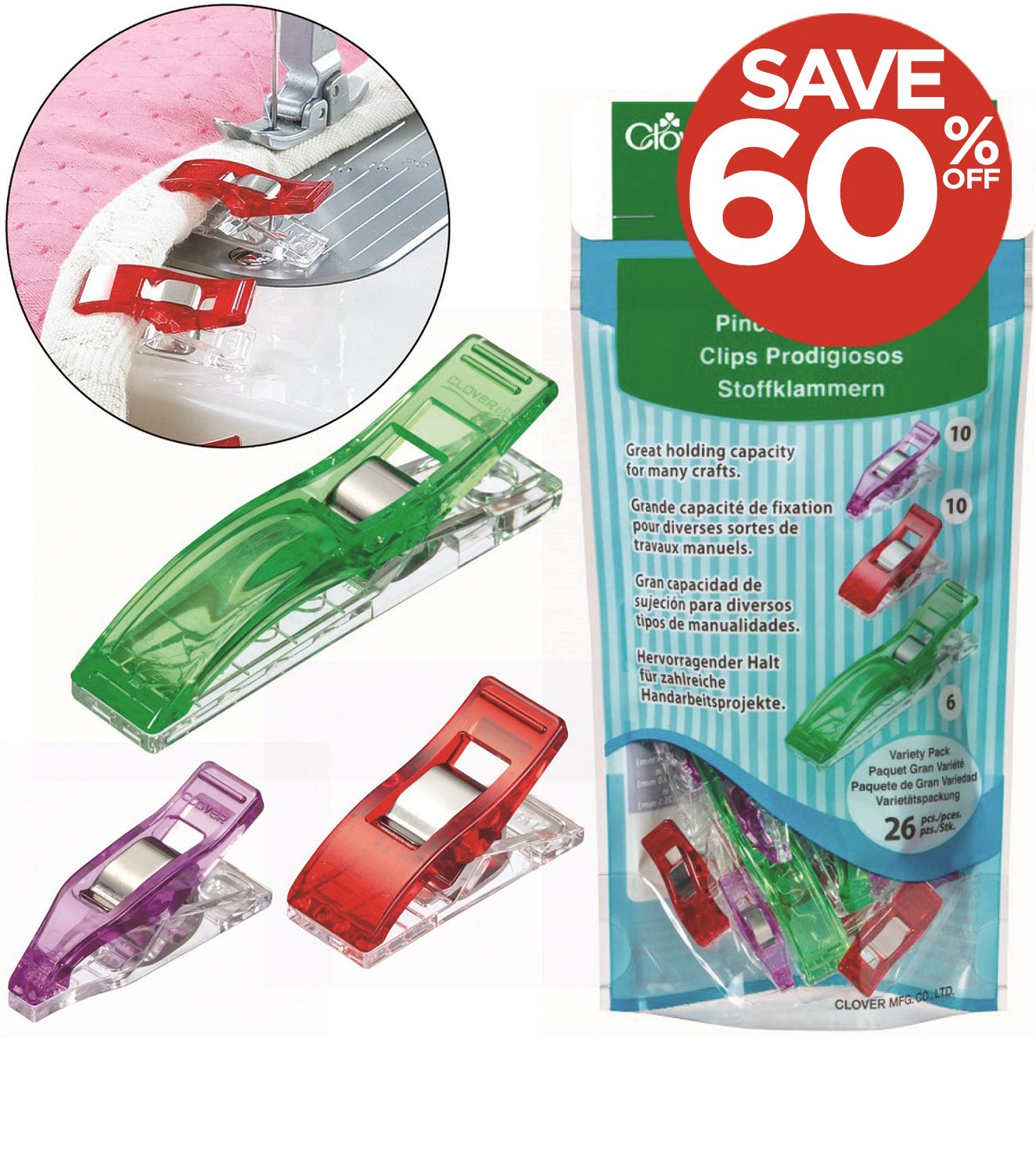 Wonder Clips Jumbo (20) de - Accéssoires Patchwork