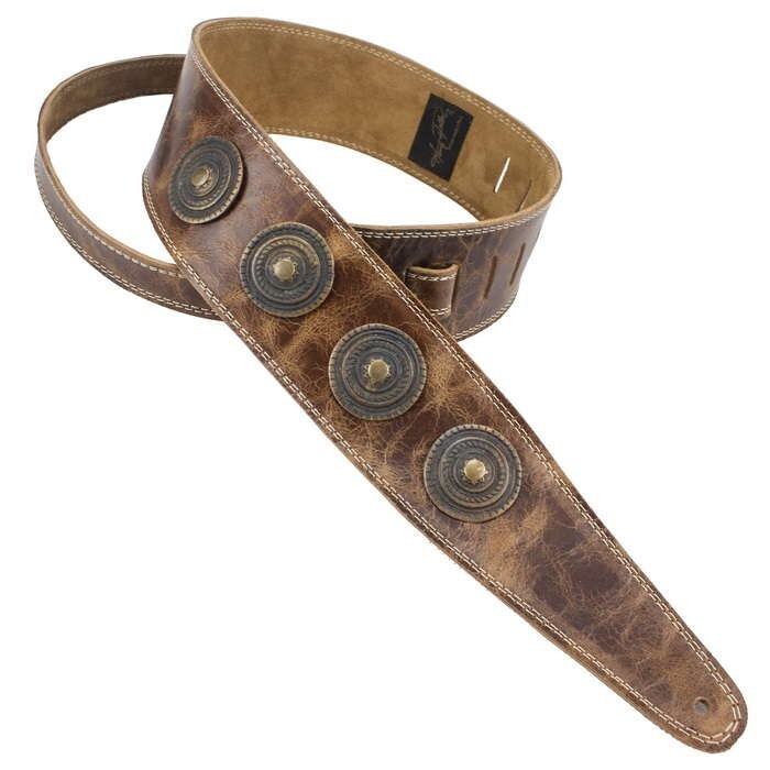 Henry Heller Peru 3' Leather Medallion, Vintage Brown 