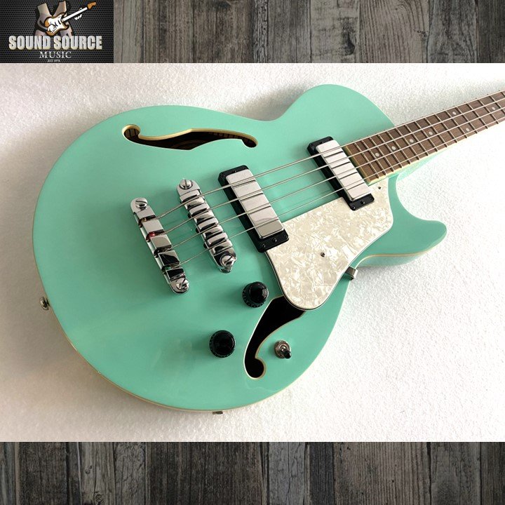 Used Ibanez AGB260 Artcore Semi-Hollowbody Electric Bass, Seafoam