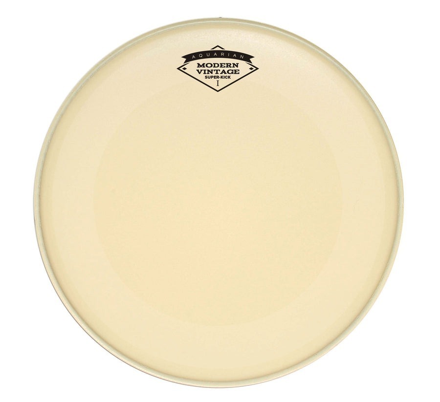 AQUARIAN MODERN VINTAGE MEDIUM VINTAGE COATED 10mil SINGLE PLY BASS DRUM HEAD WITH SUPER KICK RING