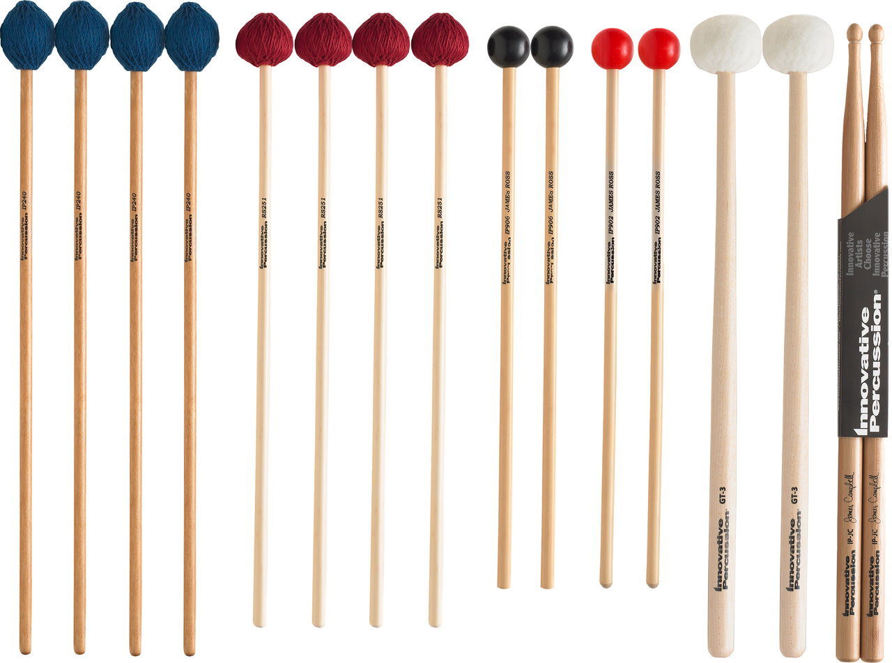 INNOVATIVE PERCUSSION FP-3 COLLEGE PRIMER PACK (2-IP240 2-RS251 IP902 IP906 GT3 IPJC & MB1)