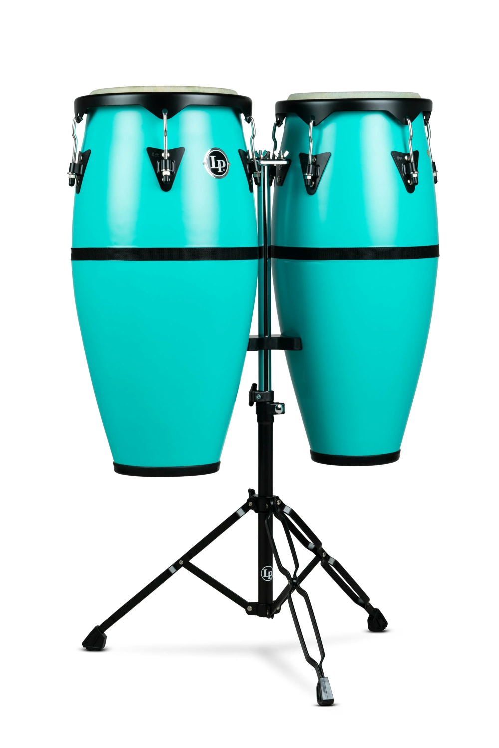 LATIN PERCUSSION LP646D-SF - 10-11 DISCOVERY CONGA SET W/STAND - SEA FOAM 