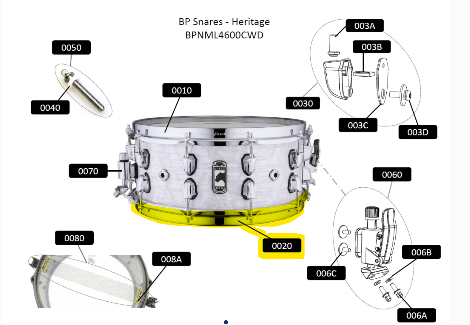 MAPEX 14 10-HOLE SONIC SAVER SNARE SIDE HOOP - CHROME PLATED (0147-14101)