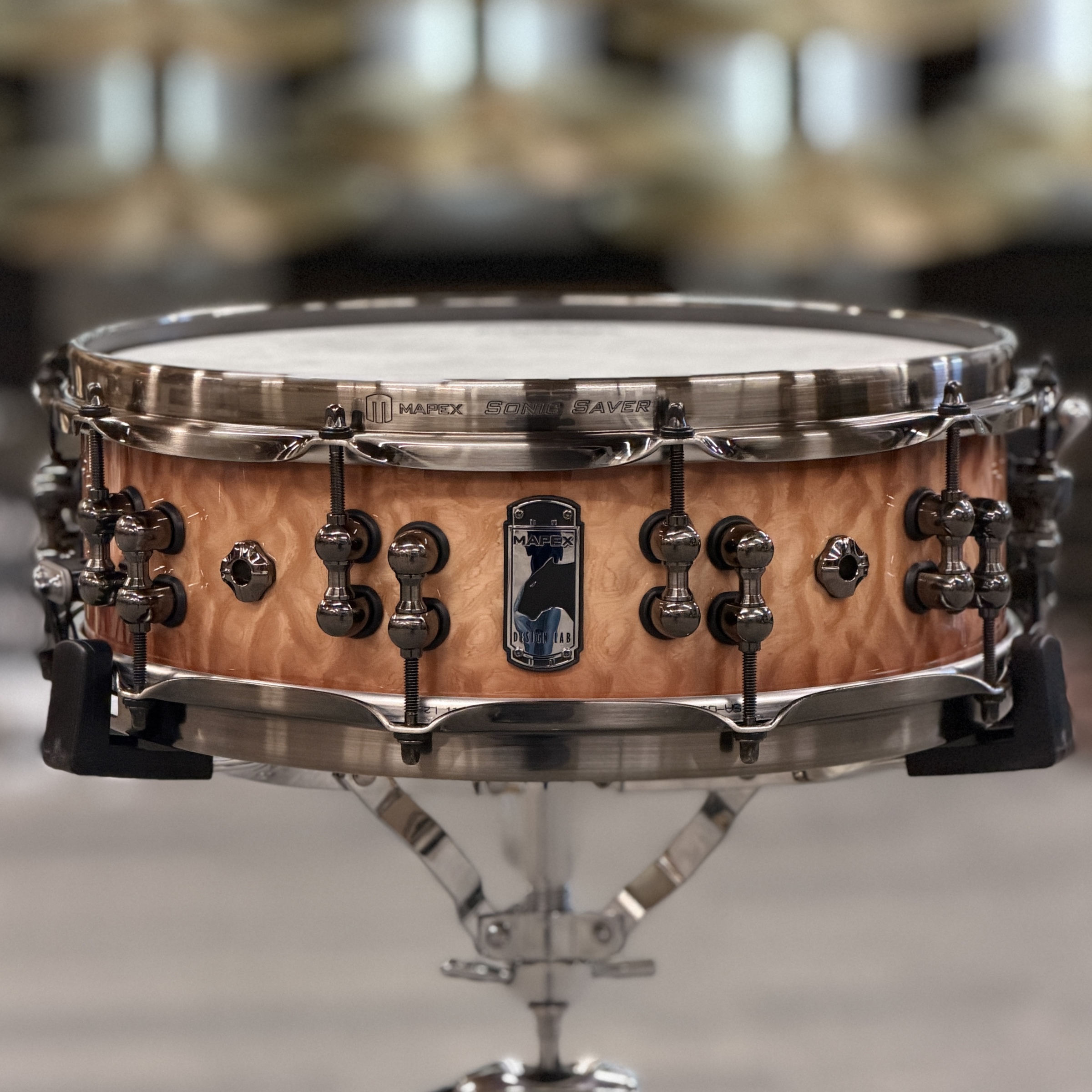 MAPEX BPDLMH4460LPW BLACK PANTHER DESIGN LAB VERSATUS 14X4.58 SNARE DRUM PEACH BURL BURST