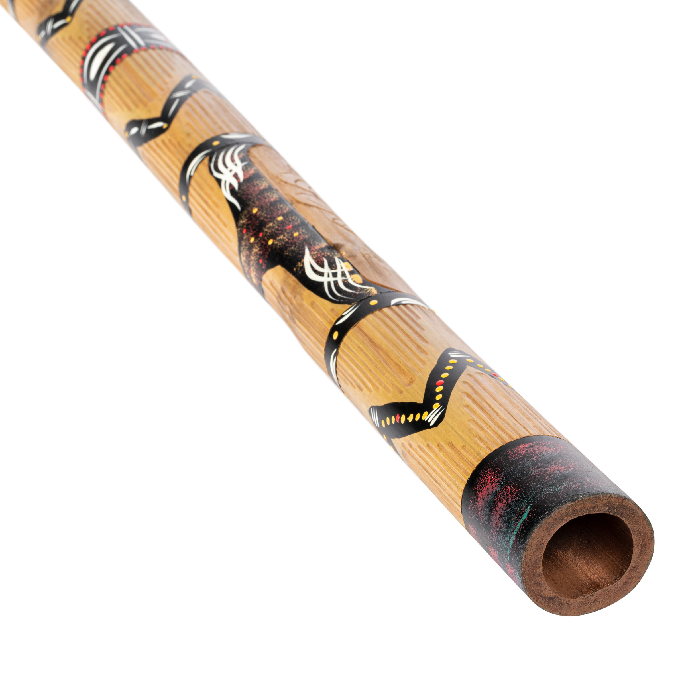 Didgeridoo In Legno Dipinto A Mano World Percussion - 117cm, Stile Aborigeno, Strumento Musicale Etnico - Foto 4