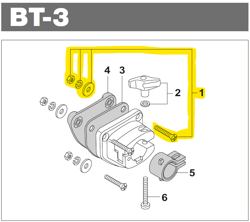 PEARL TMS/12 MOUNTING SCREW, WASHER, AND NUT FOR BT3 TOM CLAMP (PACK OF 12)