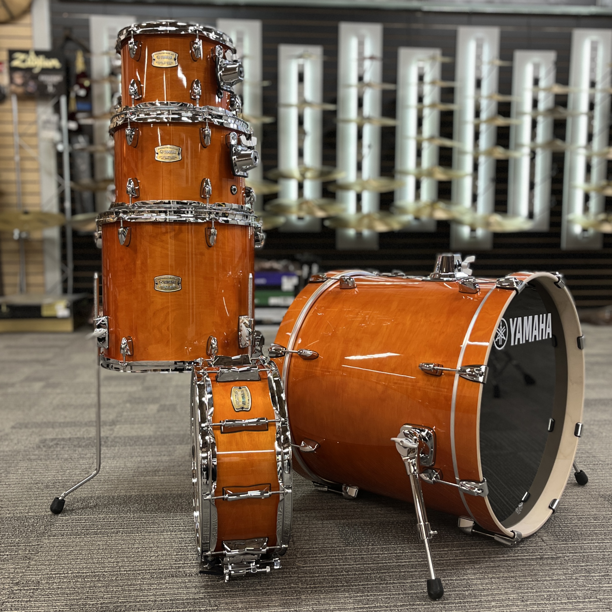 YAMAHA SBP0F50HA STAGE CUSTOM 5PC 20B-10-12-14F-14S HONEY AMBER - FLOOR MODEL