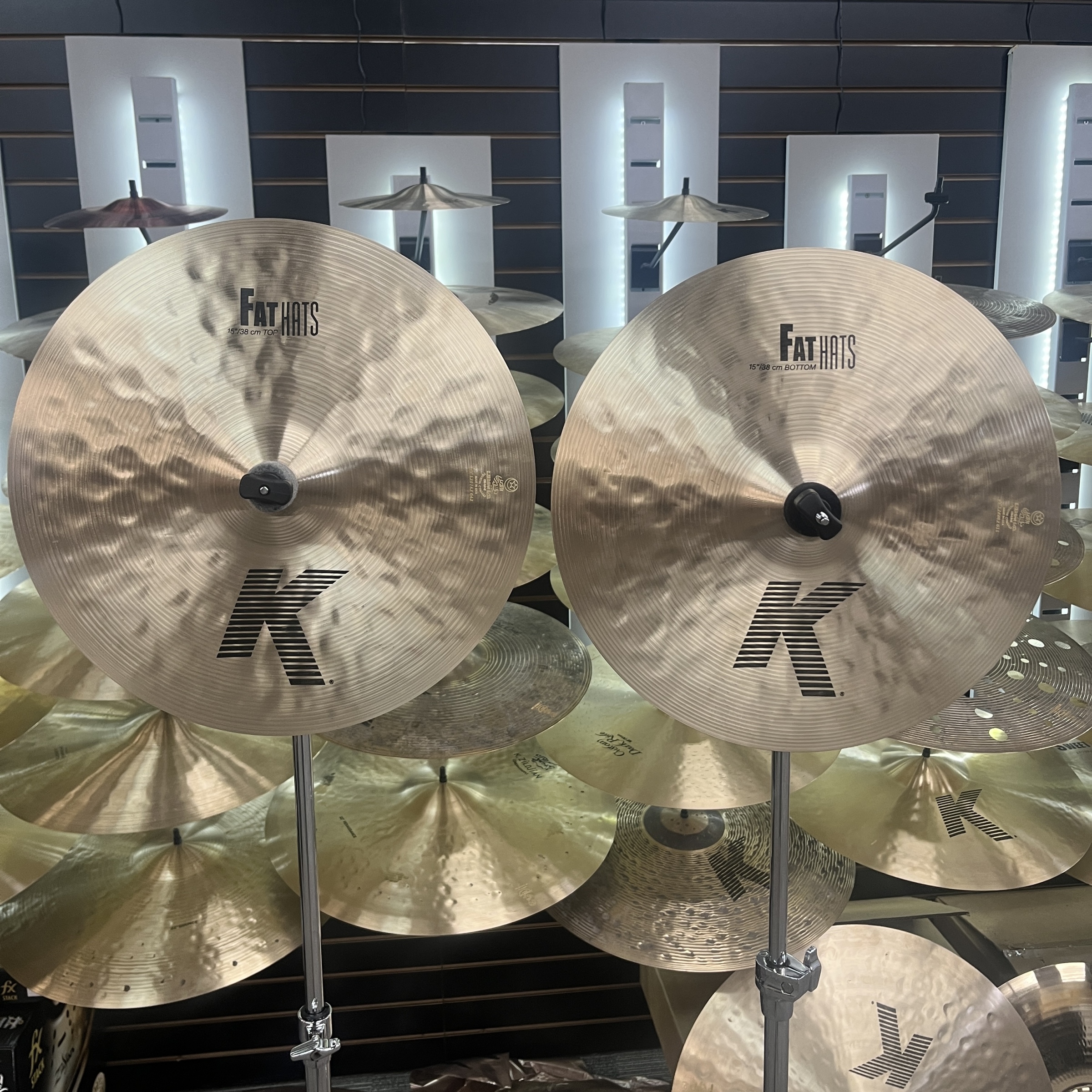 ZILDJIAN K1436 15 K ZILDJIAN FAT HATS PAIR 1165g & 1510g - FLOOR DEMO