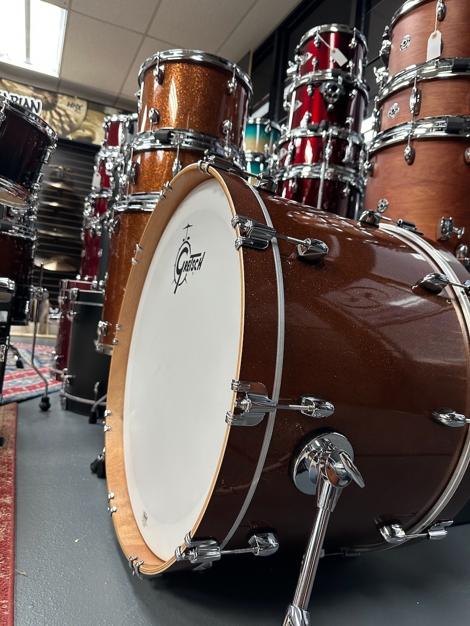 Cymbal display at Dallas Percussion