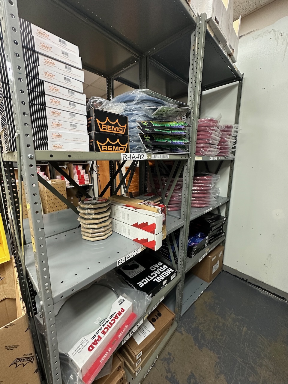 Cymbals on stands at Dallas Percussion