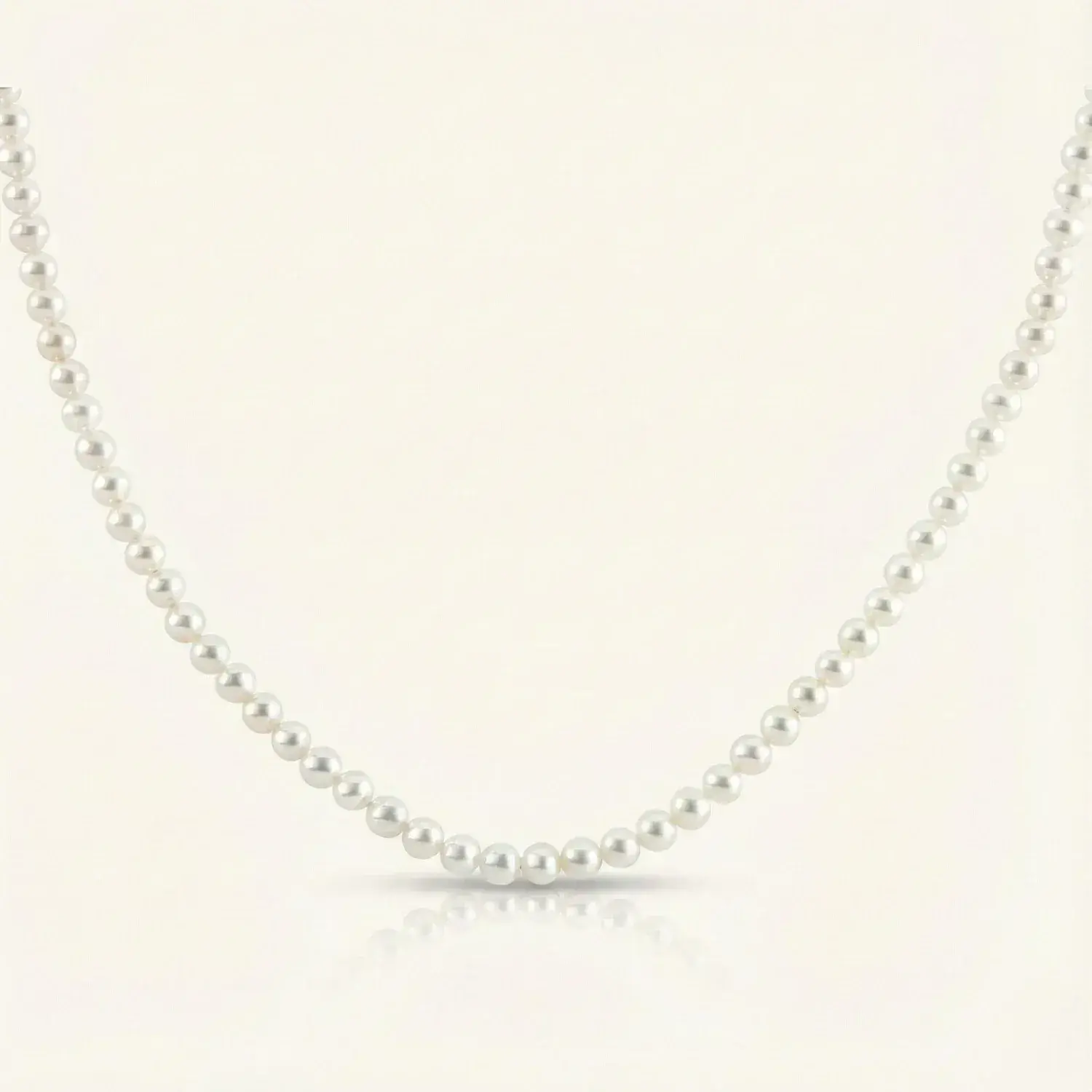 16 Pearl Strand, 3 - 3.5mm Edison Pearls cultured freshwater with 18K white gold clasp