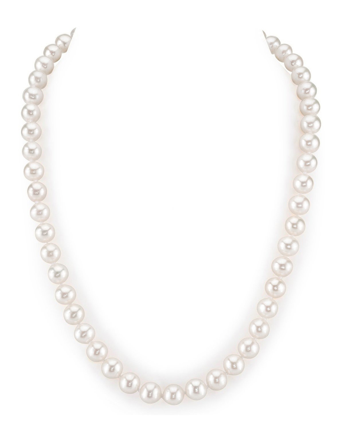 17.5 Pearl Strand 8-8.5 mm pearls, individually knotted with 14K Yellow Gold Clasp 