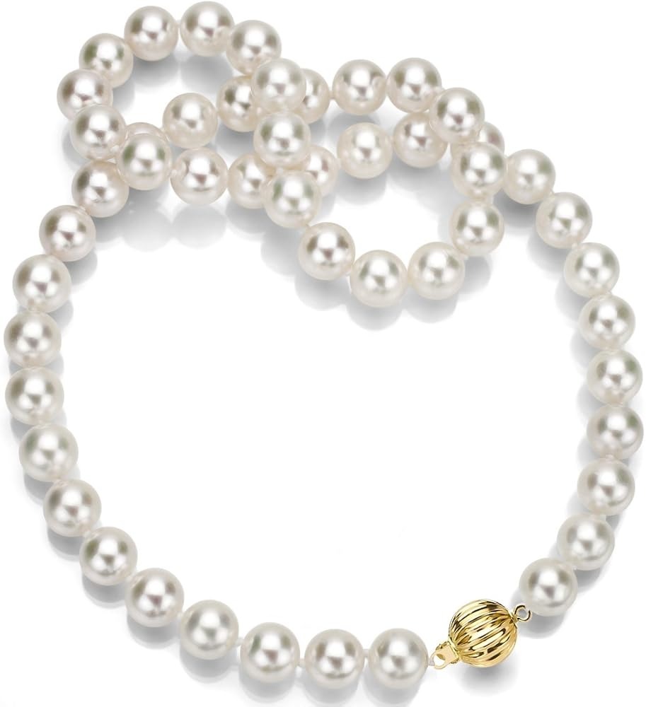 20 Pearl Strand, 7.5 - 8mm Akoya pearls individually knotted with 14K Yellow gold clasp 