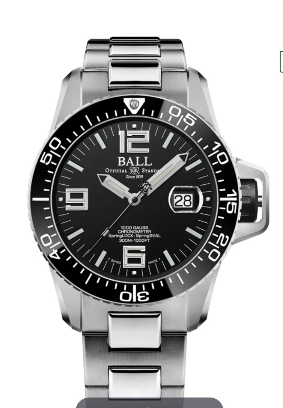 Ball Watch, Engineer Hydrocarbon, EOD, 42mm titanium case,  water resistance of up to 300m.