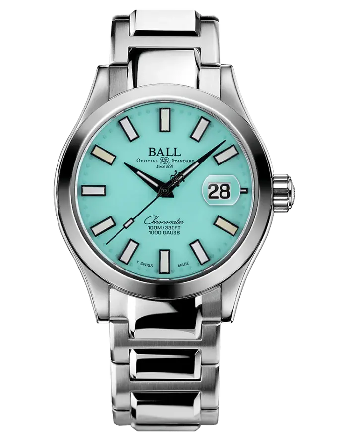 Ball Watch, Engineer III Marvelight Chronometer 40mm, Turquoise enamel, Anti-reflective sapphire crystal, 904L stainless steel,Water Resistance 100m/330ft, Shock Resistance 5,000Gs shock resistance 