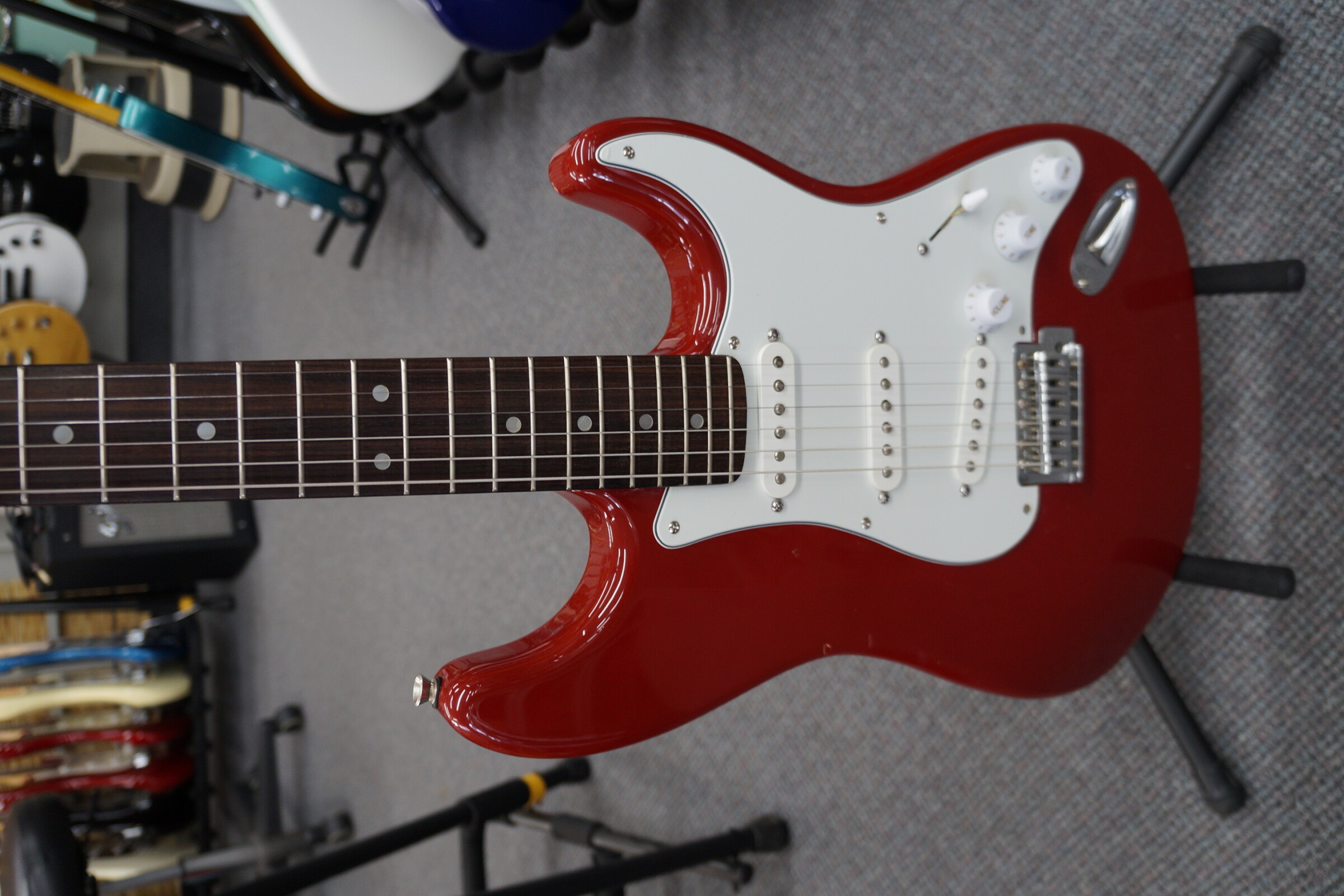 1996 Squier Standard By Fender on Headstock - Fire Engine Red
