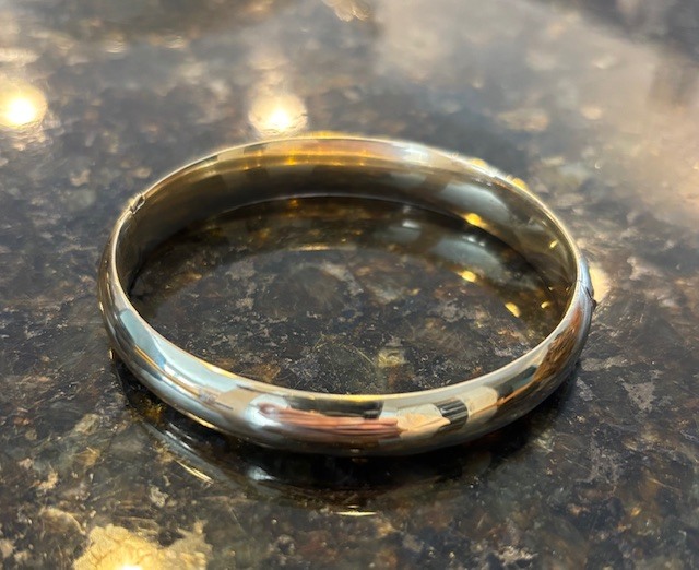 Vintage 14-Karat Gold Bangle Bracelet with Minor Love Bites :) , Estate Collection