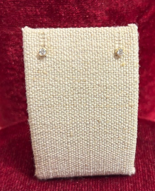 .10CTTW F/VS Baby Bezel Studs in 14K Yellow Gold, Natural Earth-Mined Diamonds!