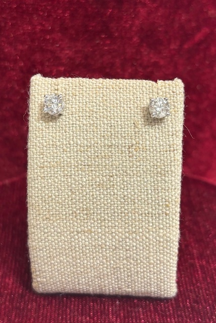 .80CTTW Natural Diamond Stud Earrings, H/SI2-I1. 14-Karat White Gold. Estate Collection