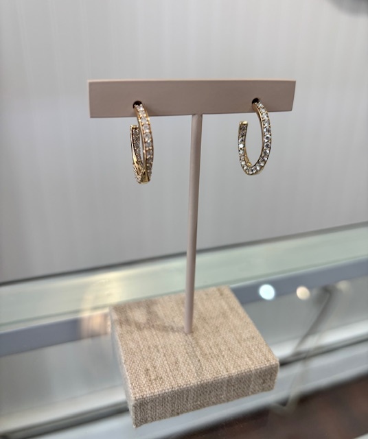 Helix Natural Diamond Twist Hoop Earrings in 10K Yellow Gold, 60D=1.50CTTW! 
