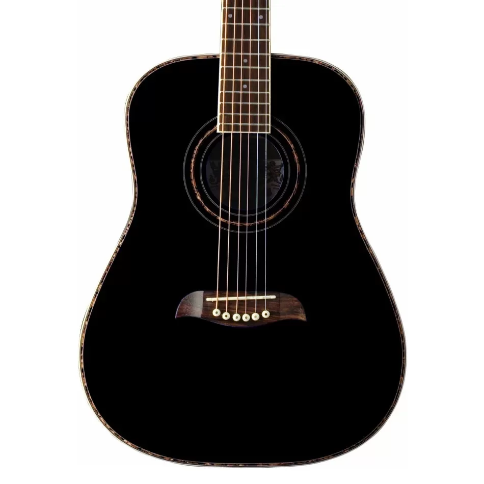 Oscar Schmidt - 1/2 Size Dreadnought Acoustic Guitar - Black High Gloss