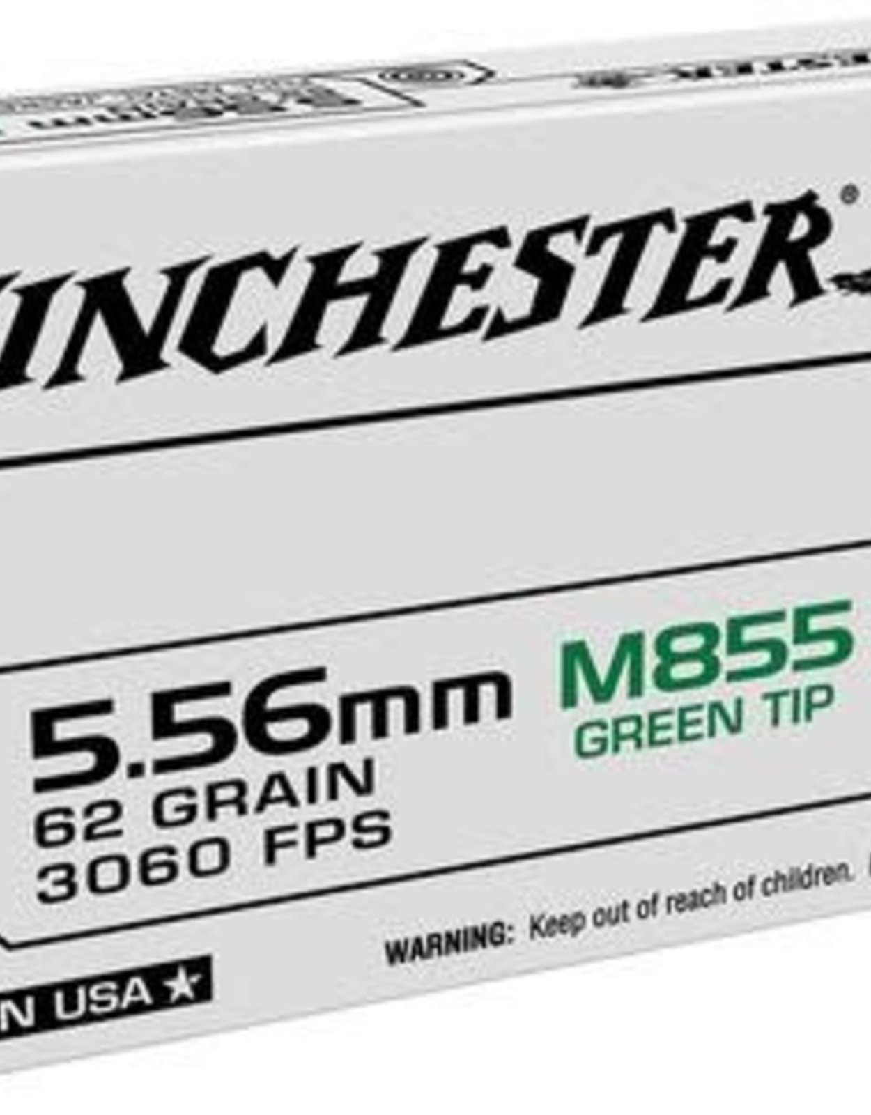 Winchester USA Lake City M855 Rifle Ammunition 5.56mm 62Gr Green  