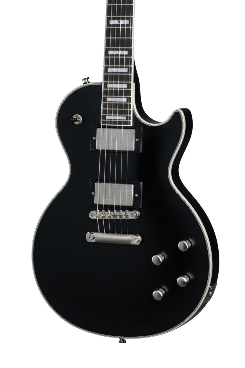 ギター Epiphone LP STD Black e Sparkle Epiphone Featuring a Carved Mahogany Top and Zebra-Coil
