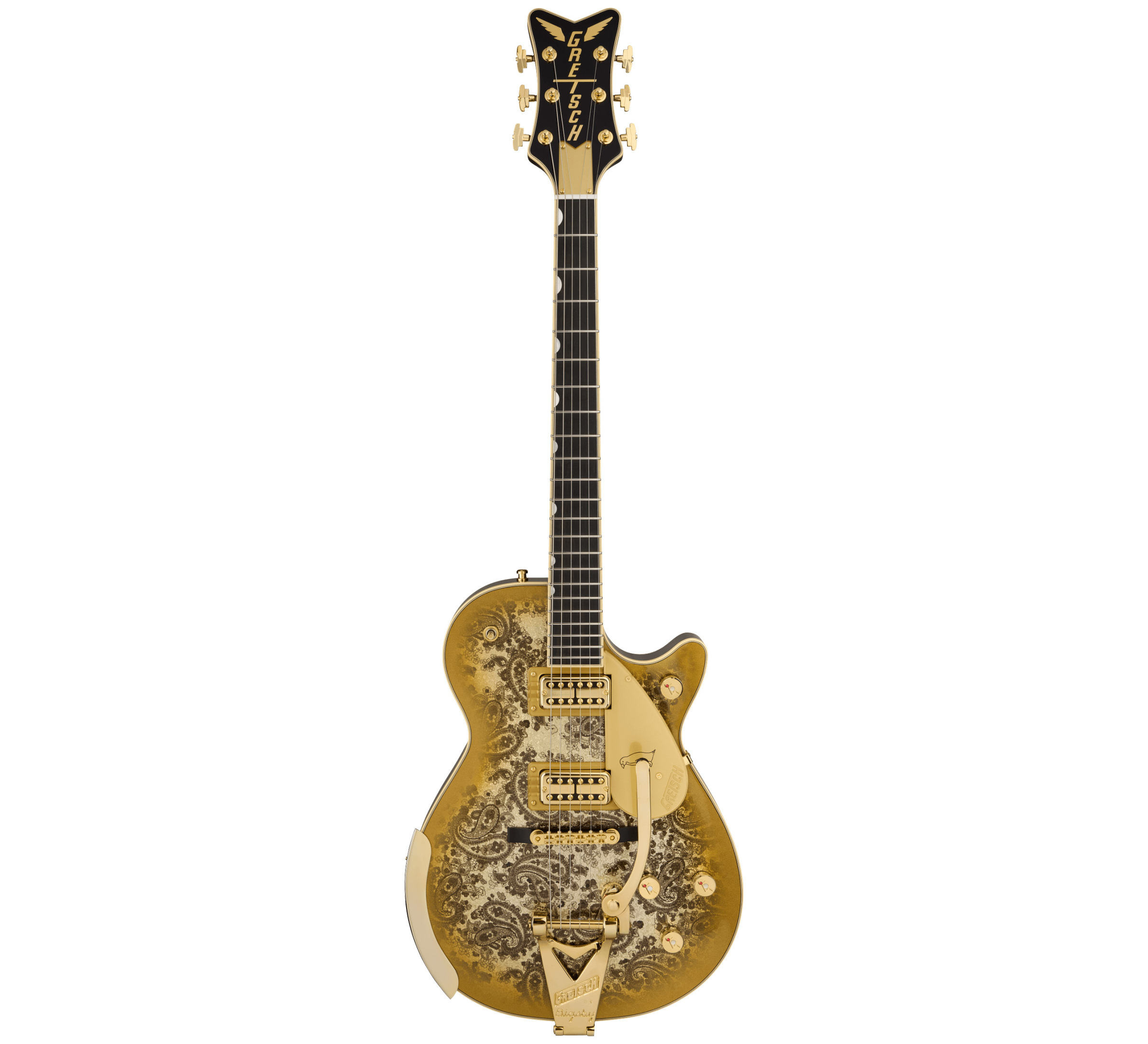 Gretsch G6134TG Limited Edition Paisley Penguin with String-Thru Bigsby Ebony Fretboard Gold Paisley