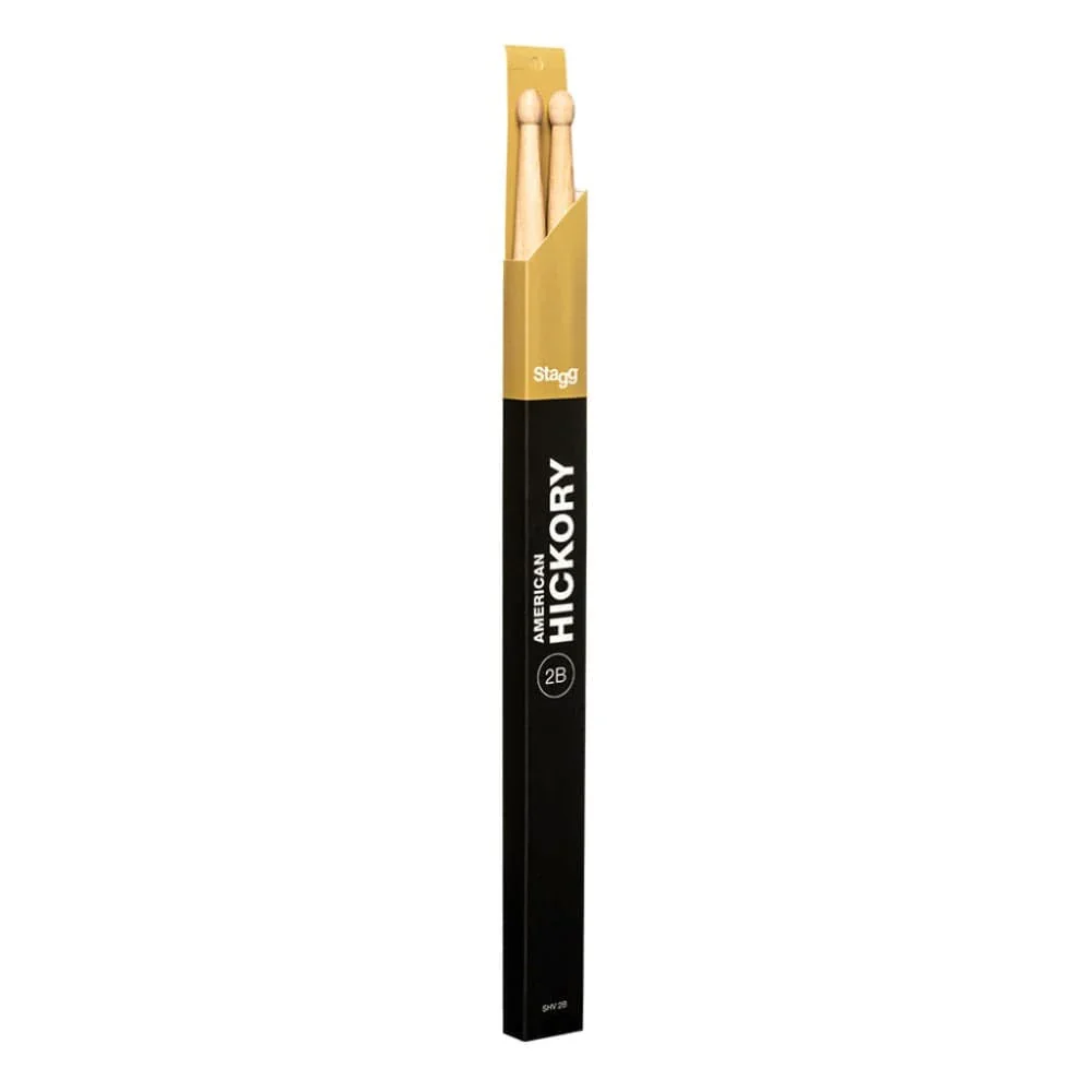 Stagg 2B Wood Tip Hickory Drum Sticks