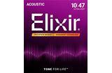 Elixir Phosphor Bronze 10-47 Acoustic Guitar Strings with Nanoweb Technology, Extra Light
