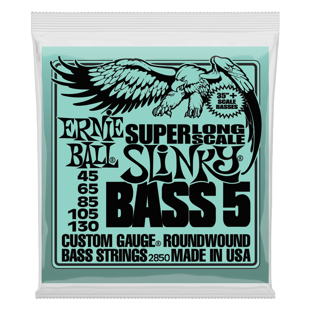 Slinky Nickel Wound Super Long Scale 5-String Electric Bass Strings 45-130 Gauge