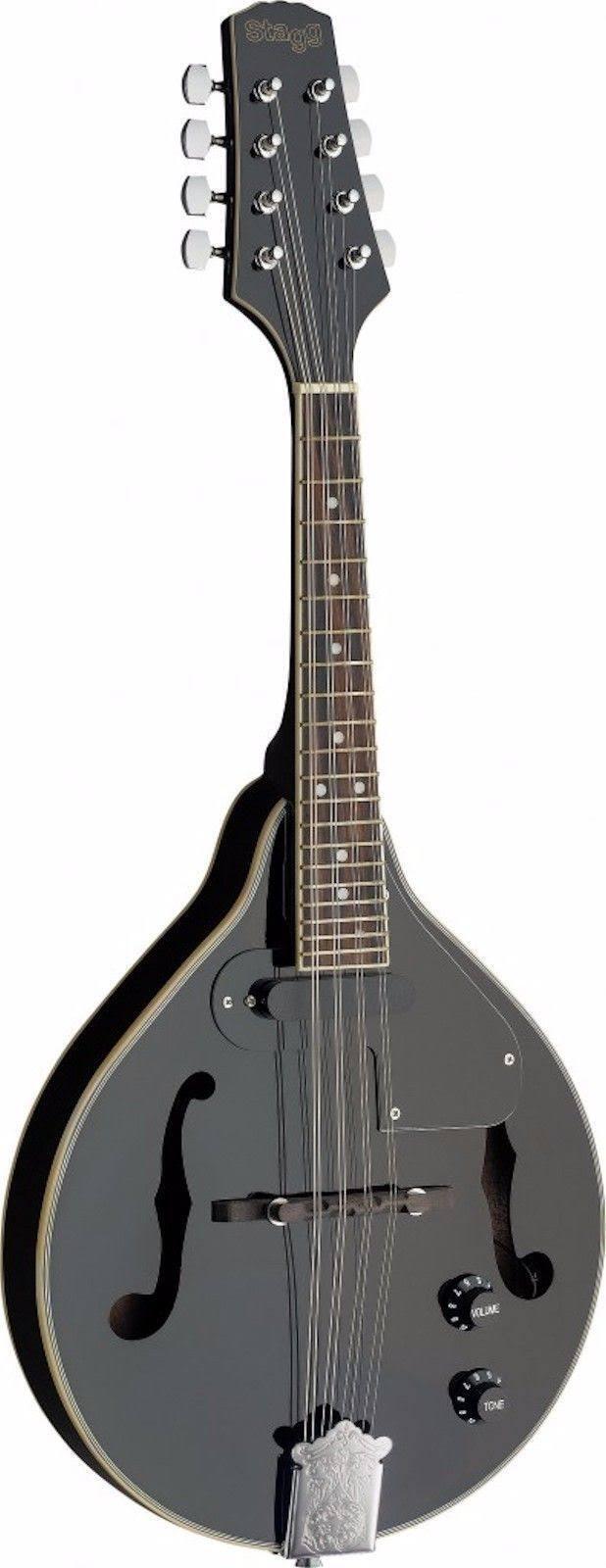 Stagg M50 E Blk Acoustic-Electric Bluegrass Mandolin - Black