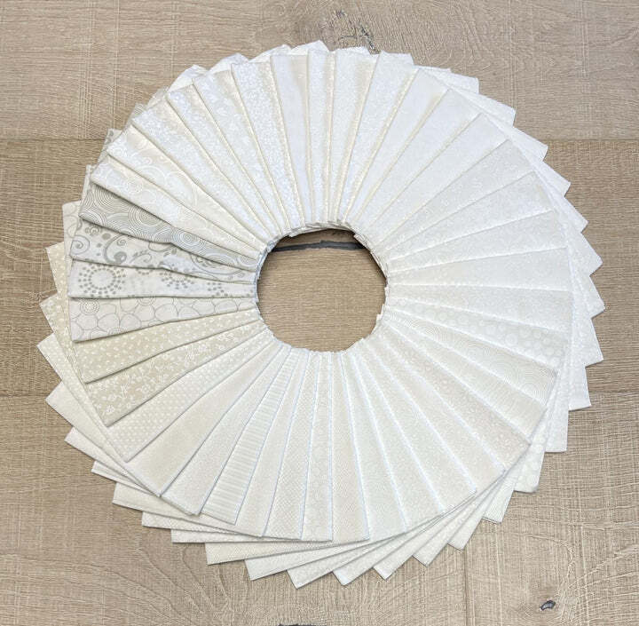 Anything But Basic 40pc Muslin White Fat Quarter Bundle from Trendtex for Moda 